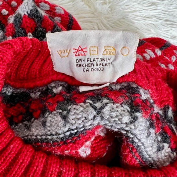 Vintage Parkhurst Pure Virgin Wool Red Sweater Made In Canada Woolen Clothing - Picture 6 of 9